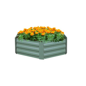 SOGA 60cm Hexagon Shape Galvanised Raised Garden Bed Vegetable Herb Flower Outdoor Planter Box MetalBGre520 AU DEPOT - AU DEPOT