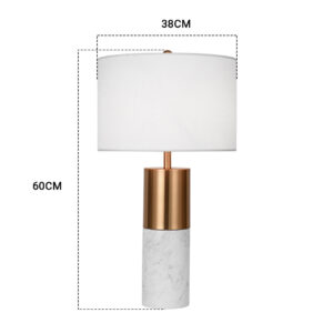 SOGA 60cm White Marble Bedside Modern Desk Table Lamp Living Room Shade with Cylinder Base, Home & Living, Lighting, Indoor Lights, Lamps, Table Lamps,  - AU DEPOT 2