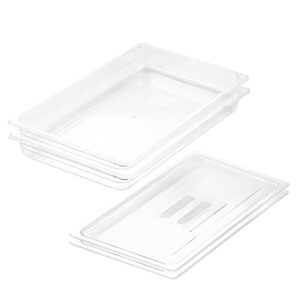 SOGA 65mm Clear Gastronorm GN Pan 11 Food Tray Storage Bundle of 2 with Lid Baking Trays VICPans1401wLidX2 AU DEPOT Baking Trays - AU DEPOT