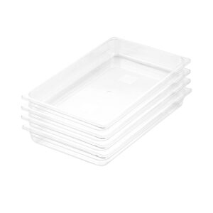 SOGA 65mm Clear Gastronorm GN Pan 11 Food Tray Storage Bundle of 4 Baking Trays VICPans1401X4 AU DEPOT Baking Trays - AU DEPOT