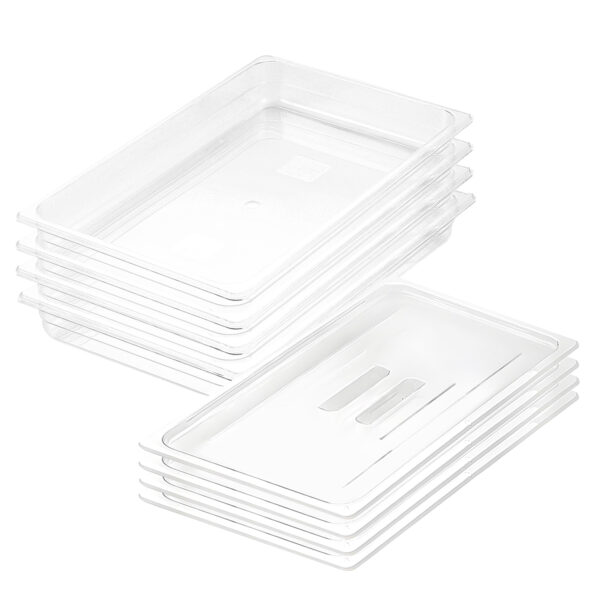 SOGA 65mm Clear Gastronorm GN Pan 1/1 Food Tray Storage Bundle of 4 with Lid, Home & Living, Kitchen & Dining, Bakeware, Baking Trays, ,  - AU DEPOT 1