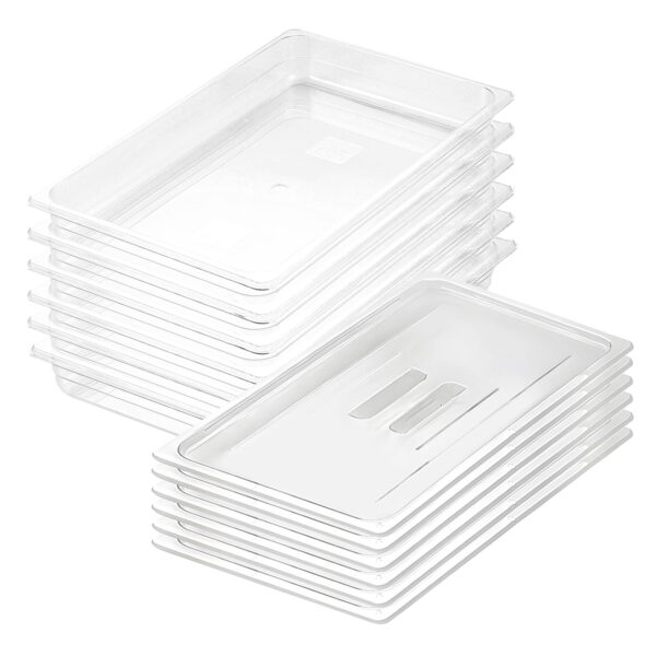 SOGA 65mm Clear Gastronorm GN Pan 1/1 Food Tray Storage Bundle of 6 with Lid, Home & Living, Kitchen & Dining, Bakeware, Baking Trays, ,  - AU DEPOT 1