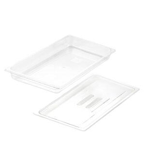 SOGA 65mm Clear Gastronorm GN Pan 11 Food Tray Storage with Lid Baking Trays VICPans1401wLidX1 AU DEPOT Baking Trays - AU DEPOT