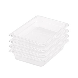 SOGA 65mm Clear Gastronorm GN Pan 12 Food Tray Storage Bundle of 4 Baking Trays VICPans1415X4 AU DEPOT Baking Trays - AU DEPOT