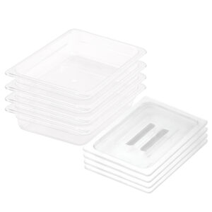 SOGA 65mm Clear Gastronorm GN Pan 12 Food Tray Storage Bundle of 4 with Lid Baking Trays VICPans1415wLidX4 AU DEPOT Baking Trays - AU DEPOT