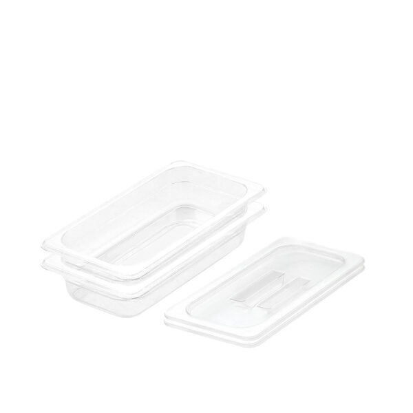 SOGA 65mm Clear Gastronorm GN Pan 1/3 Food Tray Storage Bundle of 2 with Lid, Home & Living, Kitchen & Dining, Bakeware, Baking Trays, ,  - AU DEPOT 1