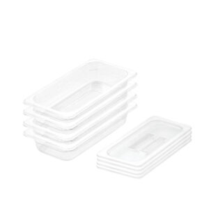 SOGA 65mm Clear Gastronorm GN Pan 1/3 Food Tray Storage Bundle of 4 with Lid, Home & Living, Kitchen & Dining, Bakeware, Baking Trays, ,  - AU DEPOT 1