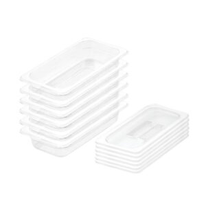 SOGA 65mm Clear Gastronorm GN Pan 13 Food Tray Storage Bundle of 6 with Lid Baking Trays VICPans1421wLidX6 AU DEPOT Baking Trays - AU DEPOT