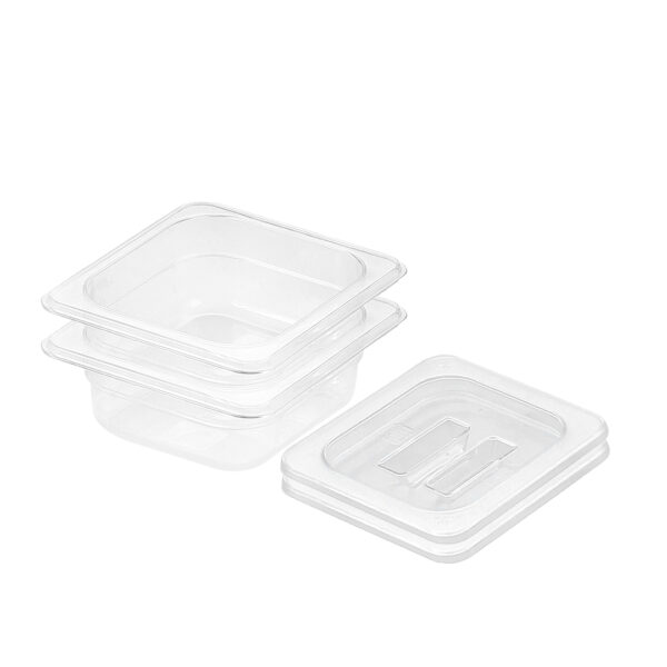 SOGA 65mm Clear Gastronorm GN Pan 1/6 Food Tray Storage Bundle of 2 with Lid, Home & Living, Kitchen & Dining, Bakeware, Baking Trays, ,  - AU DEPOT 1