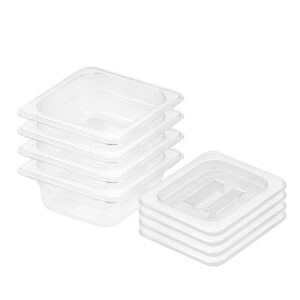 SOGA 65mm Clear Gastronorm GN Pan 16 Food Tray Storage Bundle of 4 with Lid Baking Trays VICPans1435wLidX4 AU DEPOT Baking Trays - AU DEPOT