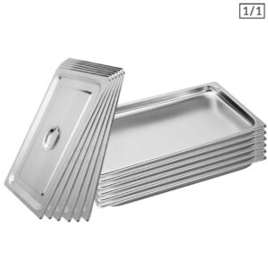 SOGA 6X Gastronorm GN Pan Full Size 11 GN Pan 2cm Deep Stainless Steel Tray With Lid Baking Trays GP5401wLidX6 AU DEPOT Baking Trays - AU DEPOT