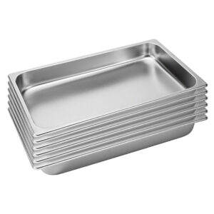 SOGA 6X Gastronorm GN Pan Full Size 11 GN Pan 6.5cm Deep Stainless Steel Tray Baking Trays GastronormPans5403X6 AU DEPOT Baking Trays - AU DEPOT