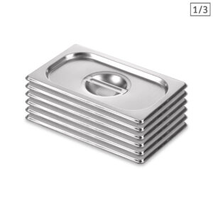 SOGA 6X Gastronorm GN Pan Lid Full Size 13 Stainless Steel Tray Top Cover Baking Trays GP5503 JLID3F X6 AU DEPOT Baking Trays - AU DEPOT