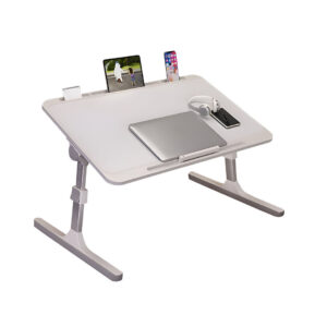 SOGA 70X45cm White Small Laptop Bed Portable Foldable Study Table Adjustable, Desks & Computer Tables, , , , ,  - AU DEPOT 1