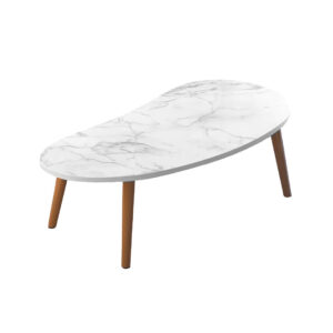 SOGA 80x40cm White Stone Pattern Living Room Nordic Coffee Table Modern Style TableTea12 AU DEPOT - AU DEPOT