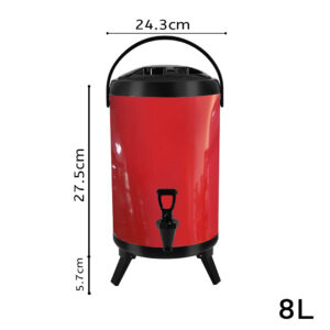 SOGA 8L Stainless Steel Insulated Milk Tea Barrel Hot and Cold Beverage Dispenser Container with Faucet Red, Home & Living, Kitchen & Dining, Barware, Spirit Dispensers, ,  - AU DEPOT 2