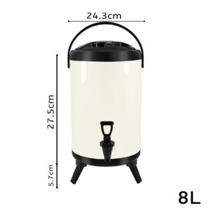 SOGA 8L Stainless Steel Insulated Milk Tea Barrel Hot and Cold Beverage Dispenser Container with Faucet White, Home & Living, Kitchen & Dining, Barware, Spirit Dispensers, ,  - AU DEPOT 2