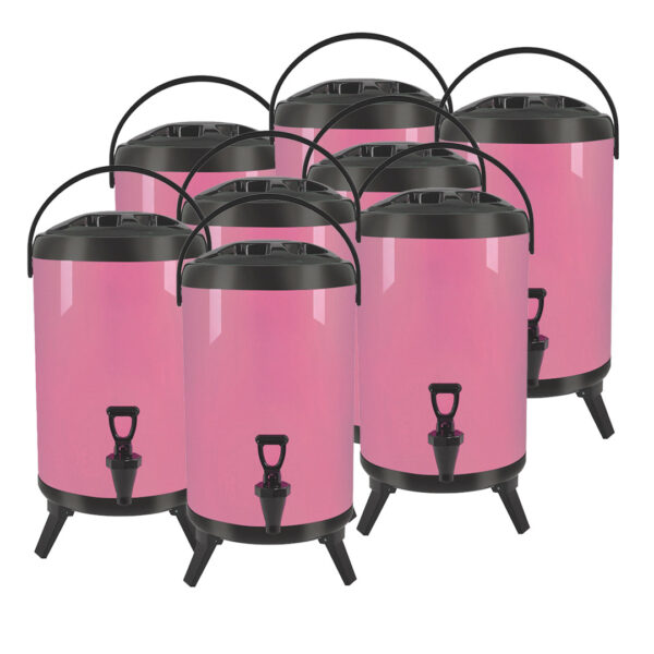 SOGA 8X 10L Stainless Steel Insulated Milk Tea Barrel Hot and Cold Beverage Dispenser Container with Faucet Pink, Home & Living, Kitchen & Dining, Barware, Spirit Dispensers, ,  - AU DEPOT 1