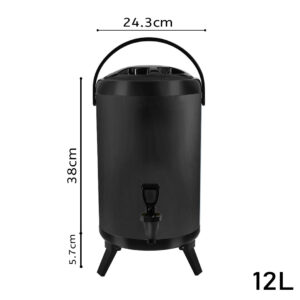 SOGA 8X 12L Stainless Steel Insulated Milk Tea Barrel Hot and Cold Beverage Dispenser Container with Faucet Black, Home & Living, Kitchen & Dining, Barware, Spirit Dispensers, ,  - AU DEPOT 2