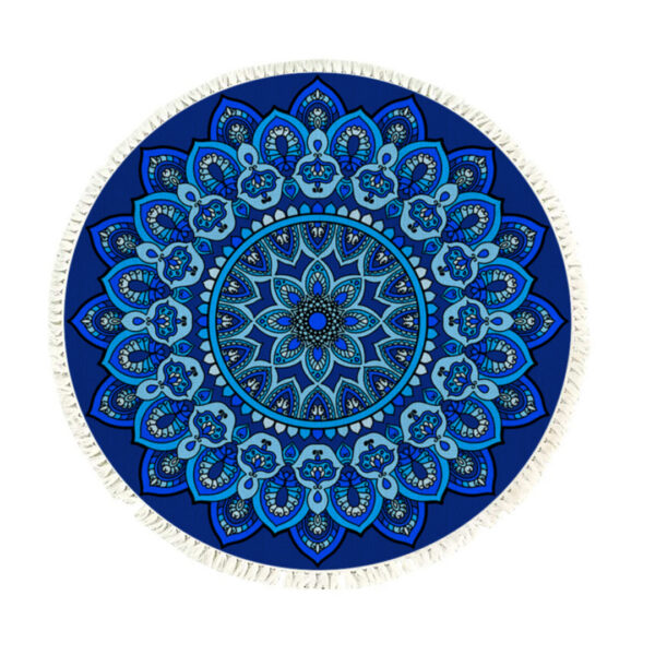 SOGA 90cm Blue Mandala Round Carpet for Living Room Bedroom Anti-slip Doormat, Home Decor, Home & Living, Home Decor, Rugs, Shaggy Rugs, ,  - AU DEPOT 1