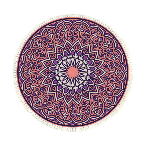 SOGA 90cm Purple Mandala Round Carpet for Living Room Bedroom Anti-slip Doormat, Home Decor, Home & Living, Home Decor, Rugs, Shaggy Rugs, ,  - AU DEPOT 1