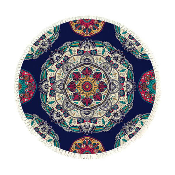 SOGA 90cm Round Rug Bohemian Circle Area Rug with Bohemian Geometric Pattern, Anti-slip Doormat, Home Decor, Home & Living, Home Decor, Rugs, Shaggy Rugs, ,  - AU DEPOT 1