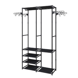 SOGA 90x35cm Hanging Clothes Rack Storage w 4 Layer Organizer and Side Hooks Rack0010 AU DEPOT - AU DEPOT