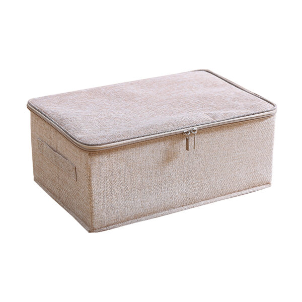 SOGA Beige Small Portable Double Zipper Storage Box Moisture Proof Clothes Basket Foldable Home Organiser, Furniture, Storage & Shelving, Home Storage, , ,  - AU DEPOT 1