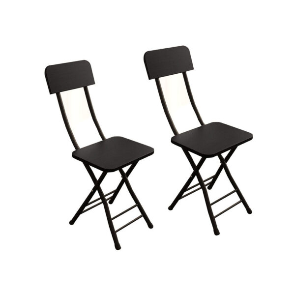 SOGA Black Foldable Chair Space Saving Lightweight Portable Stylish Seat Home Decor Set of 2, Furniture, Kitchen & Dining Room Furniture, Dining Chairs, , ,  - AU DEPOT 1