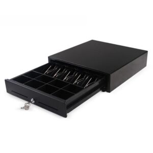 SOGA Black Heavy Duty Cash Drawer Electronic 4 Bills 8 Coins Cheque Slot Tray Pos 410 Cash Register POS Terminal Accessories CashDrawer410 AU DEPOT Cash Register & POS Terminal Accessories - AU DEPOT