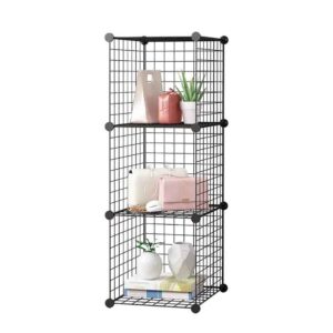 SOGA Black Portable 3 Tier Cube Storage Organiser Foldable DIY Modular Grid Space Saving Shelf, Furniture, Storage & Shelving, Home Storage, , ,  - AU DEPOT 1