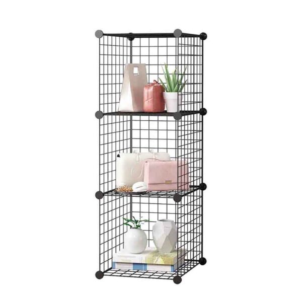 SOGA Black Portable 3 Tier Cube Storage Organiser Foldable DIY Modular Grid Space Saving Shelf, Furniture, Storage & Shelving, Home Storage, , ,  - AU DEPOT 1