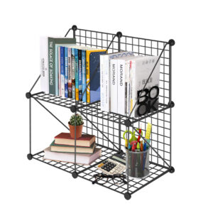 SOGA Black Portable 4-Cube 2 Column Storage Organiser Foldable DIY Modular Grid Space Saving Shelf, Furniture, Storage & Shelving, Home Storage, , ,  - AU DEPOT 1