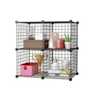 SOGA Black Portable 4-Cube Storage Organiser Foldable DIY Modular Grid Space Saving Shelf, Furniture, Storage & Shelving, Home Storage, , ,  - AU DEPOT 1