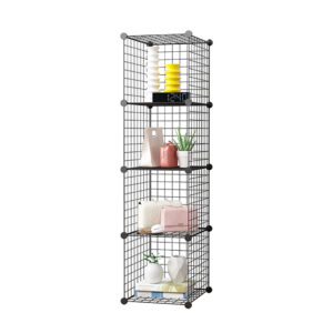 SOGA Black Portable 4 Tier Cube Storage Organiser Foldable DIY Modular Grid Space Saving Shelf, Furniture, Storage & Shelving, Home Storage, , ,  - AU DEPOT 1