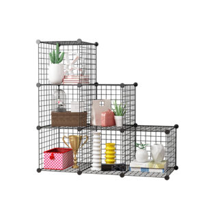 SOGA Black Portable 6 Cube 3 Column Storage Organiser Foldable DIY Modular Grid Space Saving Shelf NetBox3012 AU DEPOT - AU DEPOT