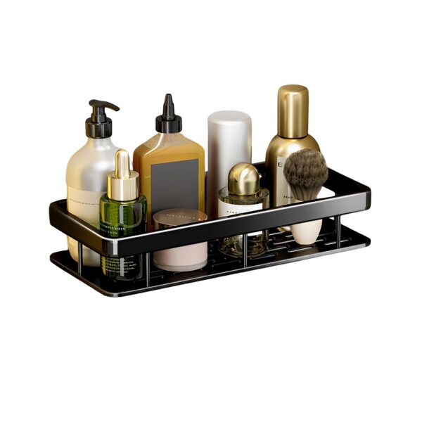 SOGA Black Wall-Mounted Rectangular Bathroom Storage Organiser Space Saving Adhesive Shelf Rack, Home, Bathroom, Bathroom Accessories, Bathroom Storage, ,  - AU DEPOT 1