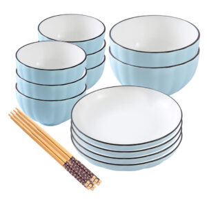 SOGA Blue Japanese Style Ceramic Dinnerware Crockery Soup Bowl Plate Server Kitchen Home Decor Set of 12 Bowl BowlG308 AU DEPOT Bowl - AU DEPOT