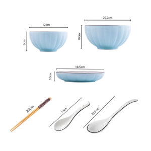 SOGA Blue Japanese Style Ceramic Dinnerware Crockery Soup Bowl Plate Server Kitchen Home Decor Set of 9, Kitchenware, Table Top, Dinnerware, Bowl, ,  - AU DEPOT 2