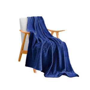 SOGA Blue Throw Blanket Warm Cozy Striped Pattern Thin Flannel Coverlet Fleece Bed Sofa Comforter, Home, Bed Linen, Throws And Blankets, Blankets, ,  - AU DEPOT 1