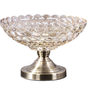 SOGA Bronze Pedestal Crystal Glass Fruit Bowl Candy Holder Countertop Dessert Serving Basket Decor Cleaning Organising Plate6063 AU DEPOT Cleaning & Organising - AU DEPOT