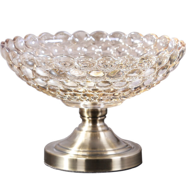 SOGA Bronze Pedestal Crystal Glass Fruit Bowl Candy Holder Countertop Dessert Serving Basket Decor, Kitchenware, Food Preperation, Food Prep, Cleaning & Organising, ,  - AU DEPOT 1