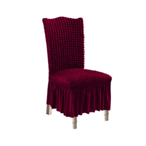 SOGA Burgundy Chair Cover Seat Protector with Ruffle Skirt Stretch Slipcover Wedding Party Home Decor Chaircov21A AU DEPOT - AU DEPOT