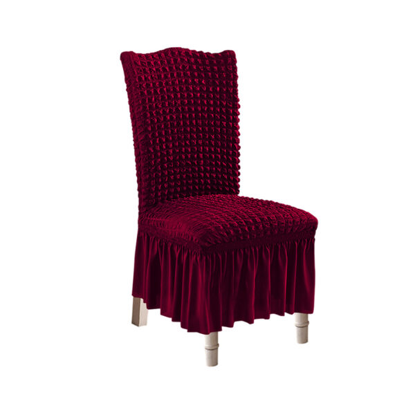 SOGA Burgundy Chair Cover Seat Protector with Ruffle Skirt Stretch Slipcover Wedding Party Home Decor, Home & Living, Home Decor, Chair Covers, , ,  - AU DEPOT 1