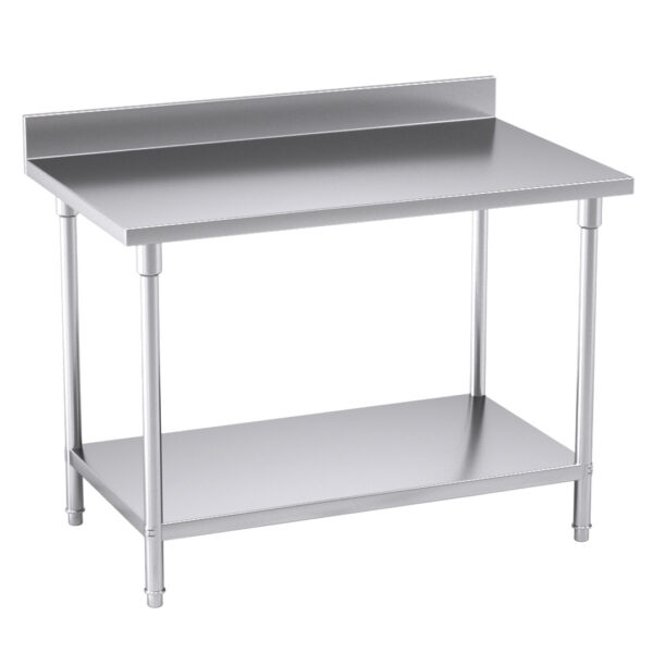 SOGA Commercial Catering Kitchen Stainless Steel Prep Work Bench Table with Back-splash 120*70*85cm, furniture, kitchen & dining room furniture, buffets, sideboards & kitchen islands, , ,  - AU DEPOT 1