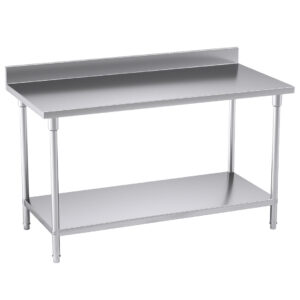 SOGA Commercial Catering Kitchen Stainless Steel Prep Work Bench Table with Back-splash 150*70*85cm, furniture, kitchen & dining room furniture, buffets, sideboards & kitchen islands, , ,  - AU DEPOT 1