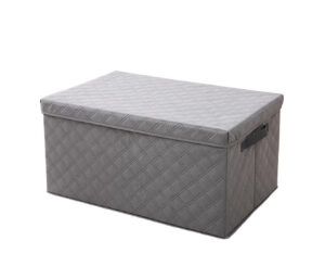 SOGA Extra Large Grey Non Woven Diamond Quilt Grid Fabric StorageOrganizer Box SBox044 AU DEPOT - AU DEPOT