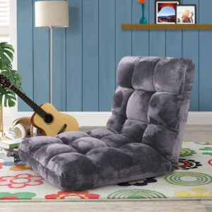 SOGA Floor Recliner Folding Lounge Sofa Futon Couch Folding Chair Cushion Grey, Furniture, Living Room Furniture, Occasional Chairs, , ,  - AU DEPOT 2