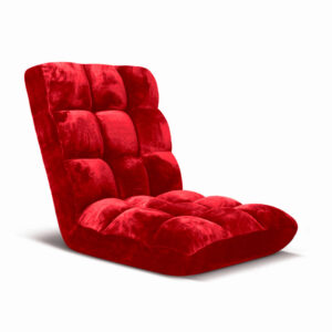 SOGA Floor Recliner Folding Lounge Sofa Futon Couch Folding Chair Cushion Red LoungeChairRed AU DEPOT - AU DEPOT