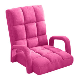 SOGA Foldable Lounge Cushion Adjustable Floor Lazy Recliner Chair with Armrest Pink LoungeArmPink AU DEPOT - AU DEPOT